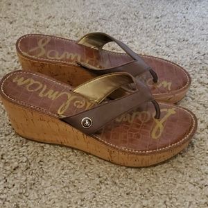 Sam Edelman Romy wedge sandals in brown 6.5